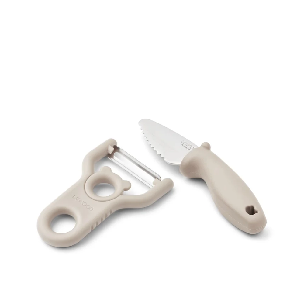 set de couteau et éplucheur économe liewood pertense coloris sandy