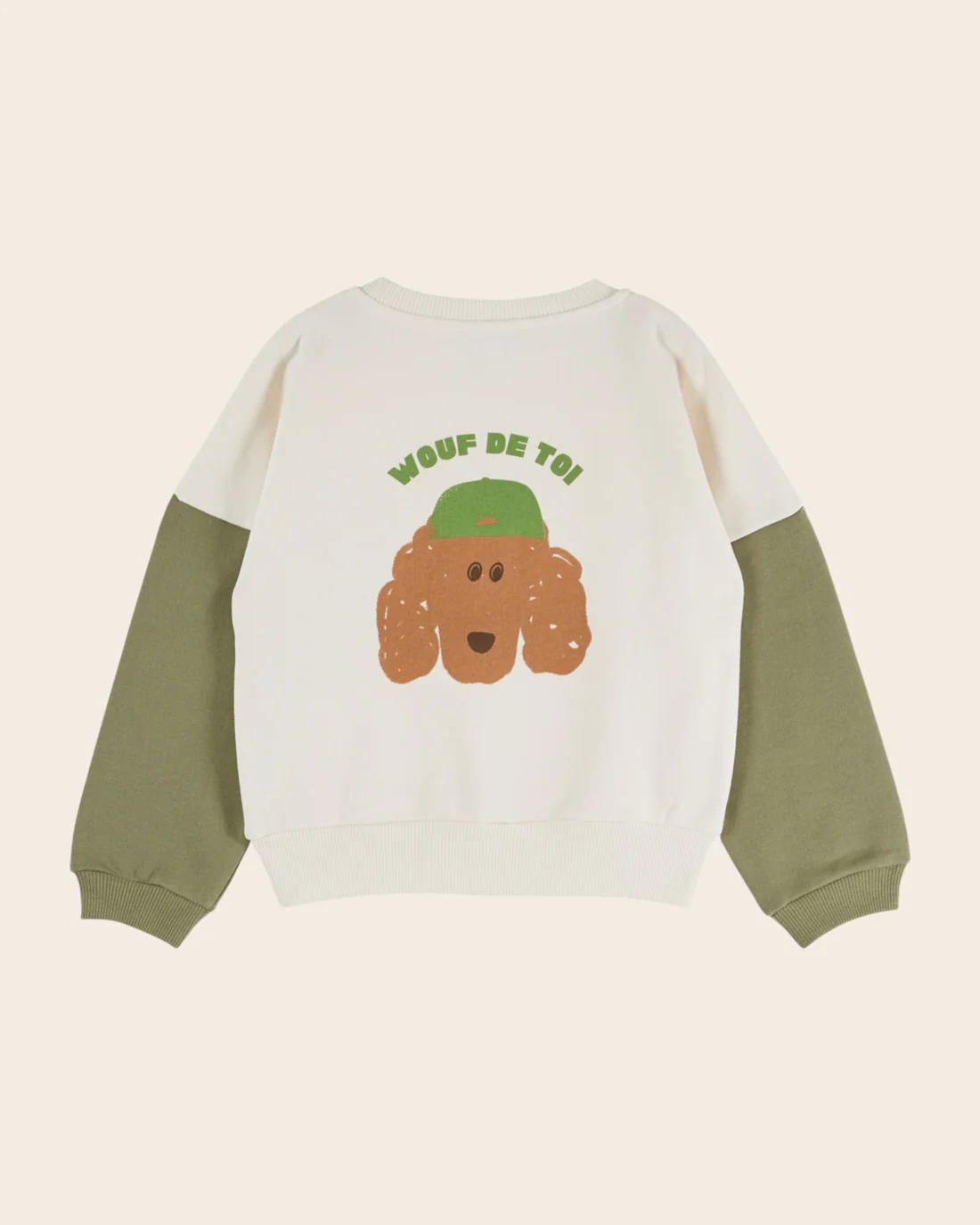 Sweatshirt Bicolore Ecru Pistache – Image 2