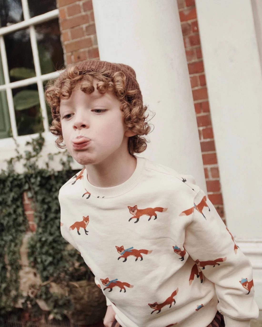 Sweatshirt Imprimé Renard Ecru – Image 2