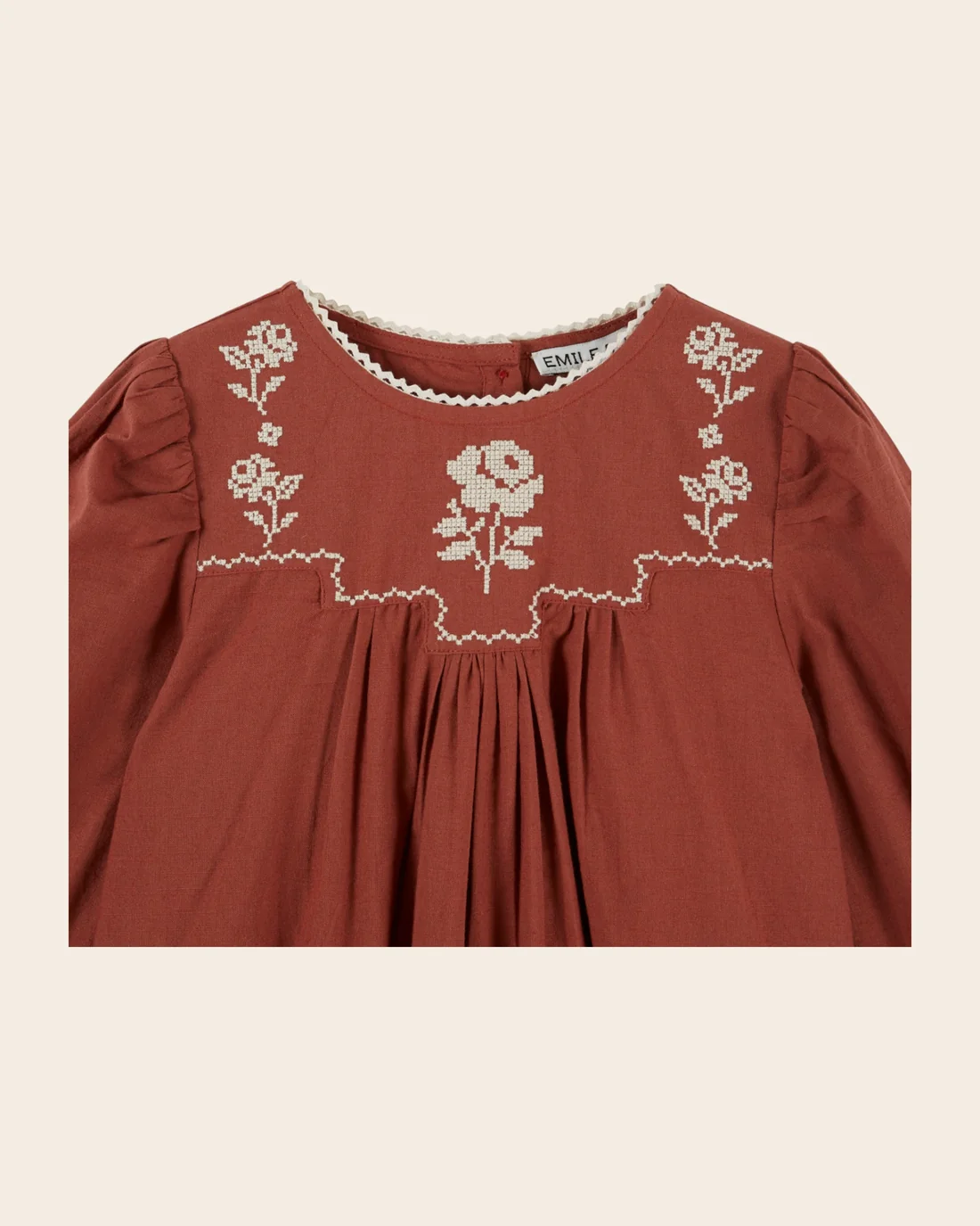 Robe Brodée Acajou – Image 3