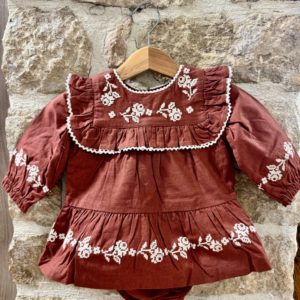Combibloomer Robe Brodé Acajou