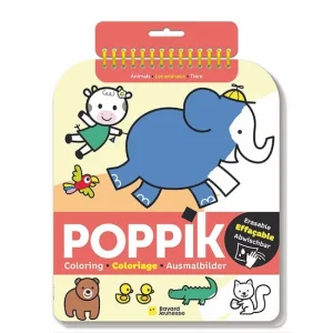 cahier à colorier effaçable les animaux poppik