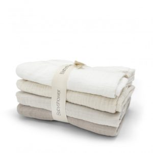 LOT DE 4 MINIS LANGES LITTLE IVORY POWDER BABYSHOWER