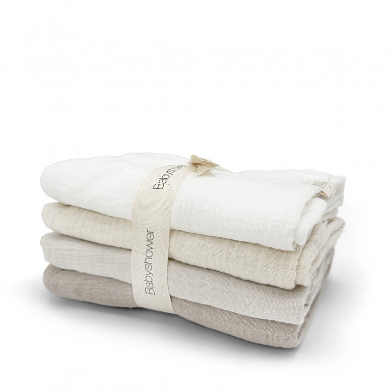 LOT DE 4 MINIS LANGES LITTLE IVORY POWDER BABYSHOWER