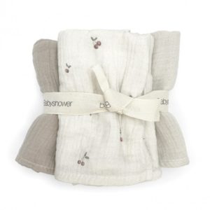 lot de 3 minis langes little cherries babyshower