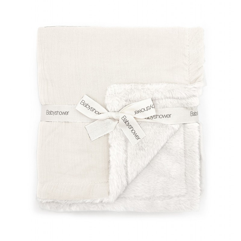 COUVERTURE POLAIRE IVORY POWDER BABYSHOWER