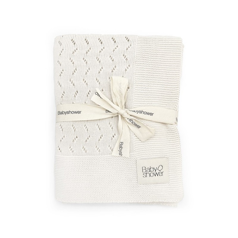 couverture classic en cashmere ivory powder babayshower