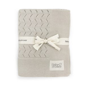 COUVERTURE CLASSIC TRICOT BEIGE BABYSHOWER