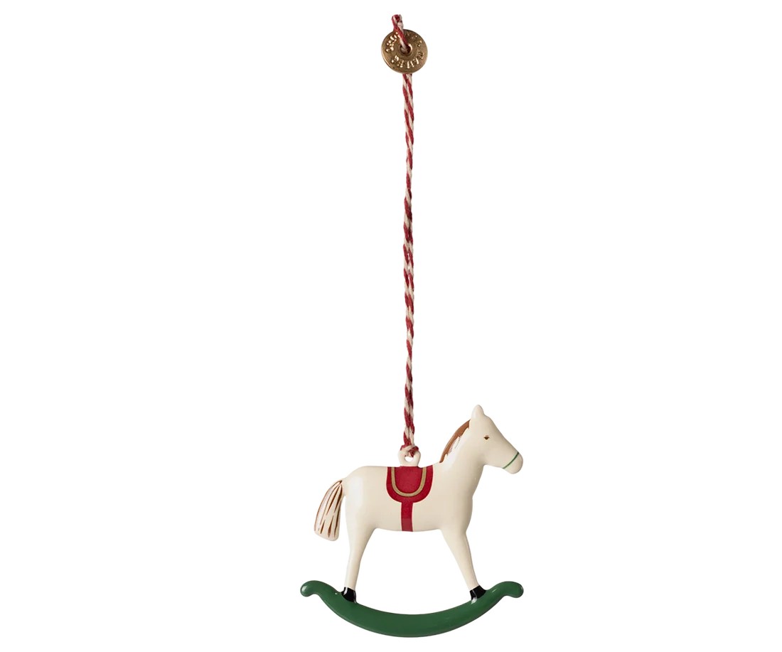 ORNEMENT METALLIQUE CHEVAL A BASCULE MAILEG