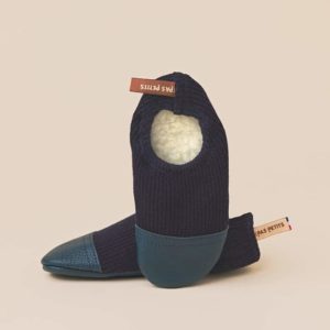 CHAUSSONS LES PETTES TRICOTS BLEU PROFOND LES PAS PETITS