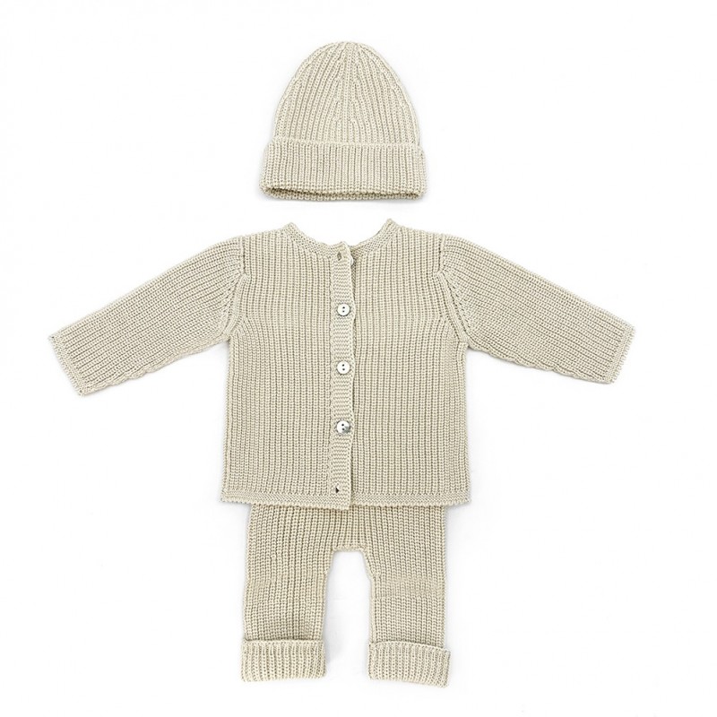 Pantalon Tricot Canale 1/3 mois - Beige – Image 2