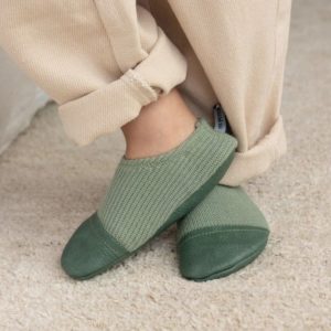 CHAUSSONS LES PETITS TRICOTS VERT AMANDE