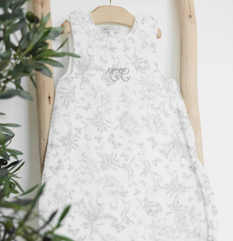 gigoteuse toile de jouy gris clair tartine et chocolat