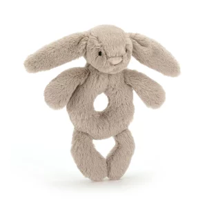 HOCHET PELUCHE LAPIN BASHFUL BEIGE JELLYCAT